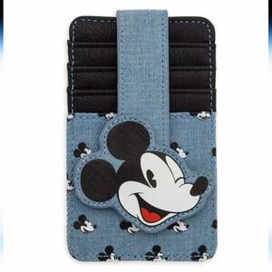 NWT Disney Mickey Mouse Denim Card Wallet